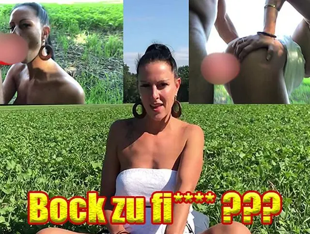 Draußen im Feld mit meinem Spielzeug und dann sein harter Schwanz in mir