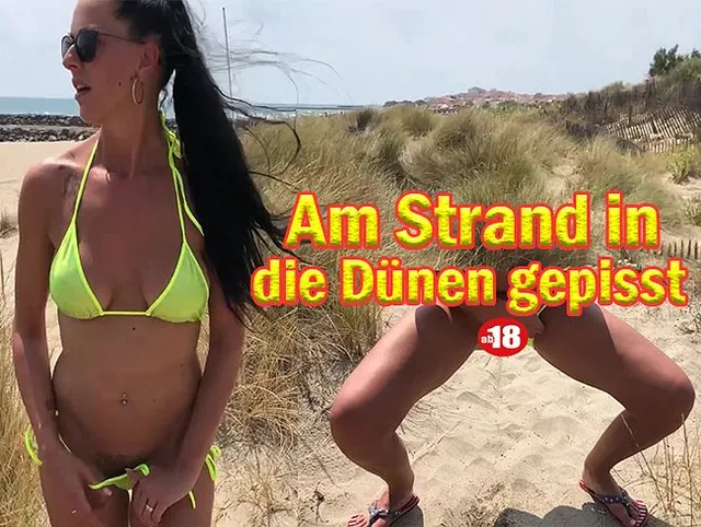 Am Strand in die Dünen gepisst