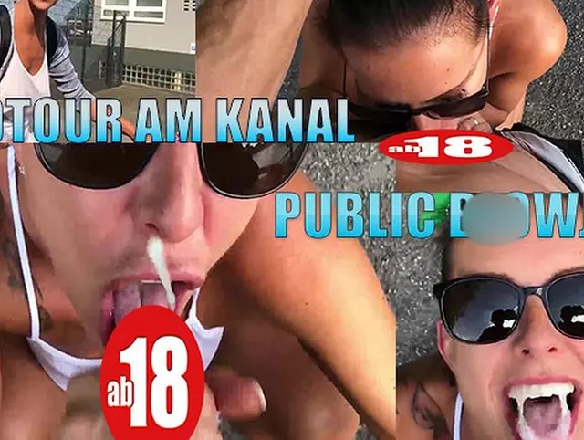 Radtour am Kanal endet mit spontanem Blowjob im Freien