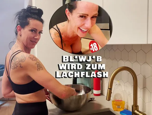 Beim Blasen zum Lachen gebracht