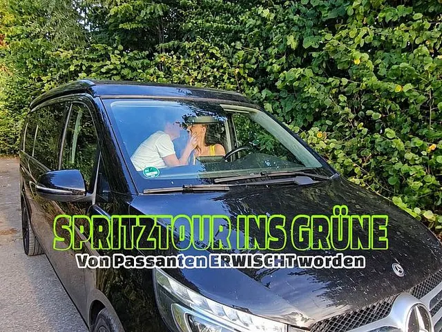 Spritztour ins Grüne. Von Passanten erwischt worden